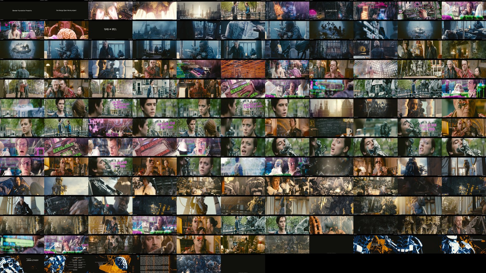 8K contact sheet of the 149-shot Tears of Steel demo cut